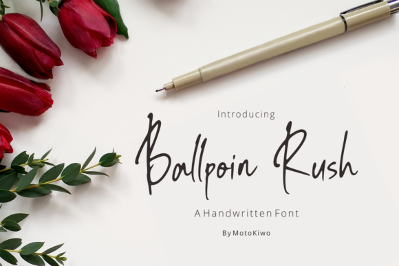 Ballpoin Rush: A Handwritten Typeface for Editorial Elegance
